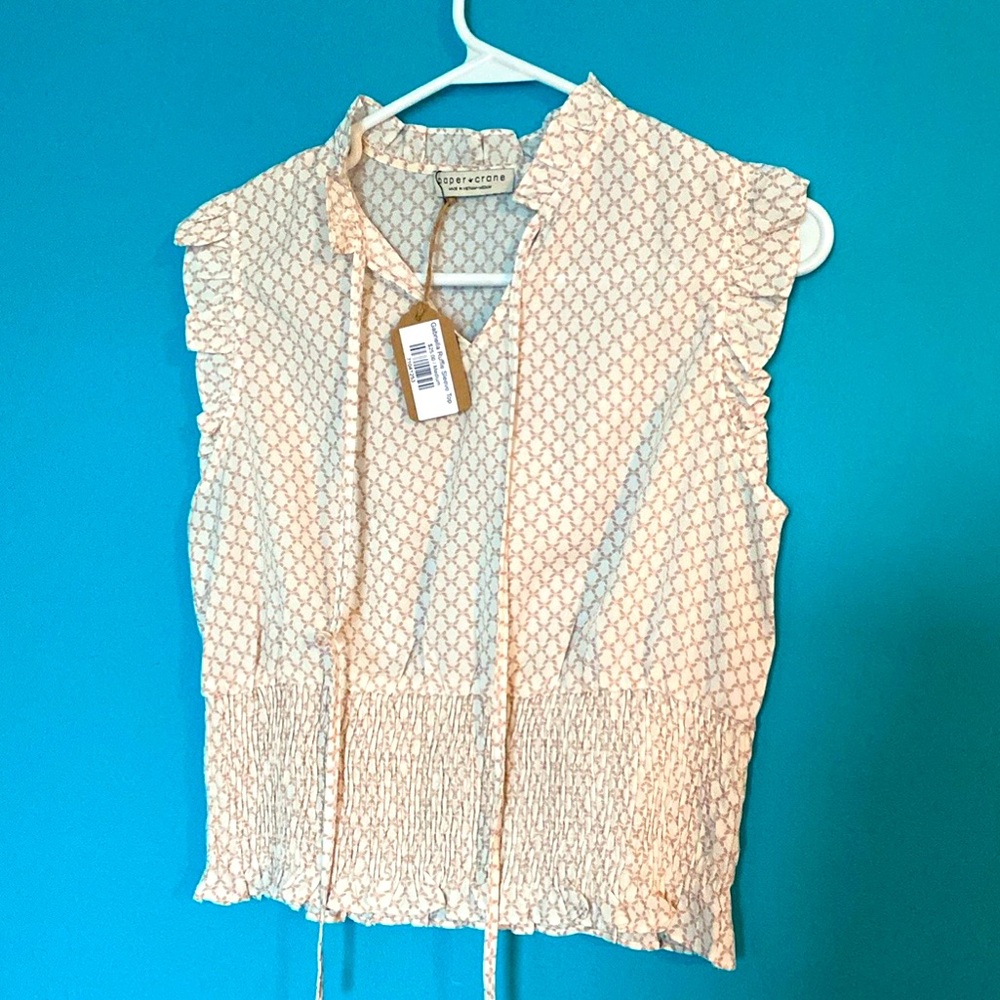 Paper Crane ruffle sleeve top size M